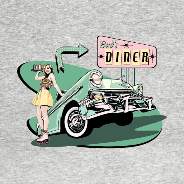 50's Diner with Roller Skating Waitress - Pink/green version by ZoeysGarage